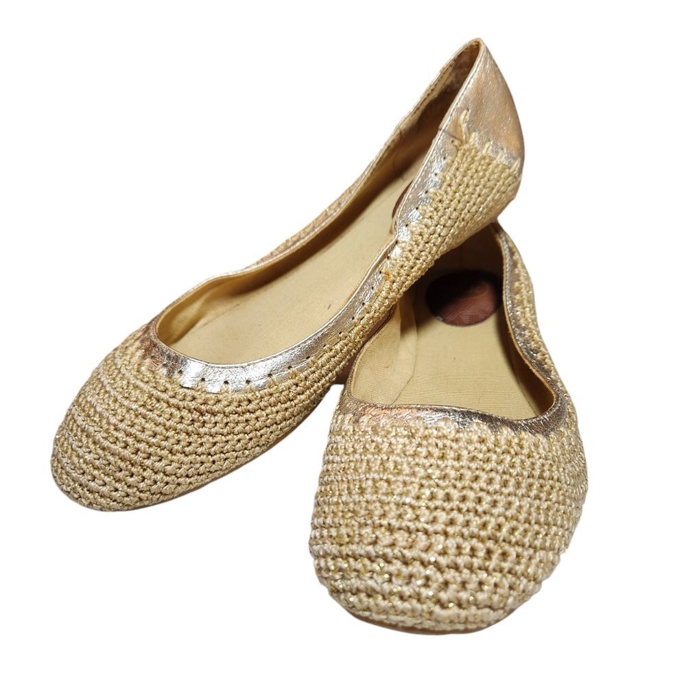 The Sak Metallic Gold Woven Ballet Flat